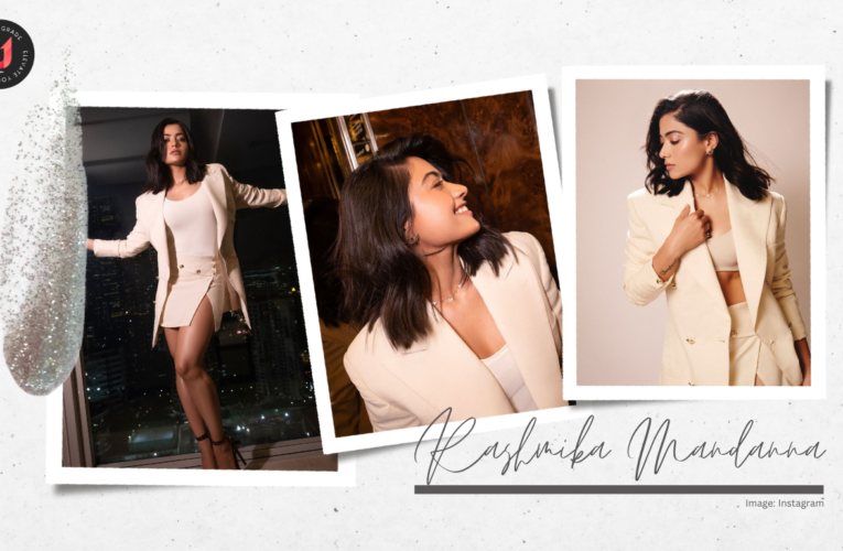 Rashmika Mandanna Set Net Ablaze in Lovely Cream Outfit Appearance