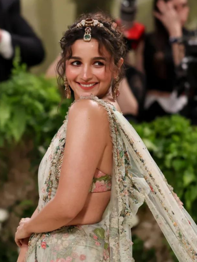 Alia Bhatt Met Gala 2024 look in floral handcrafted saree